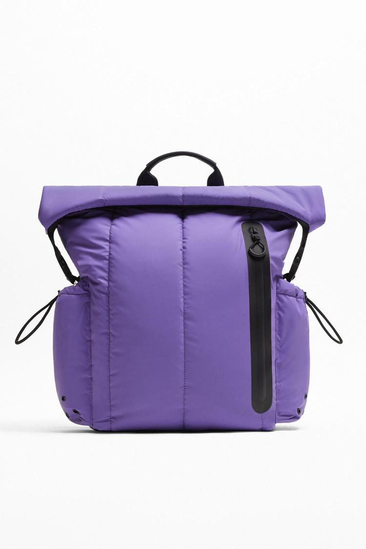 SOFT BACKPACK WITH FLAP Purple ZARA Singapore